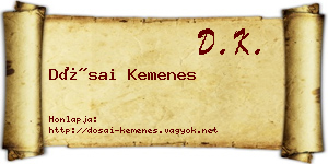Dósai Kemenes névjegykártya